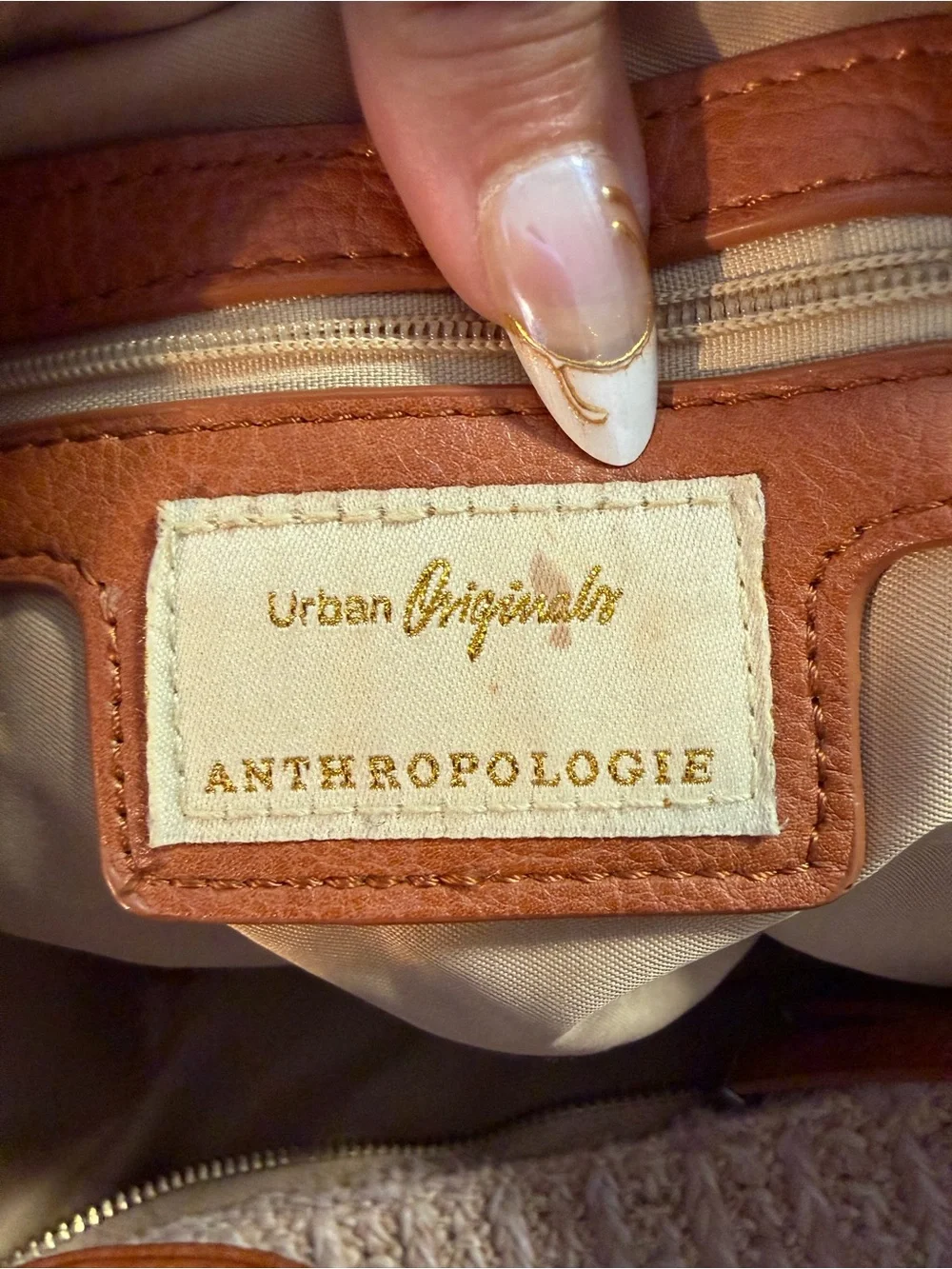 Anthropologie Urban Originals Leather Tote in Cognac hobo oversized raffia